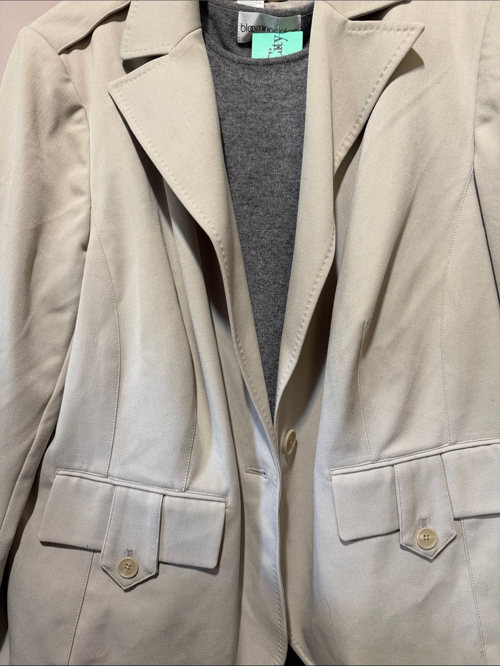 Worthington Cream Trench Coat Jacket - Picture 4 of 7